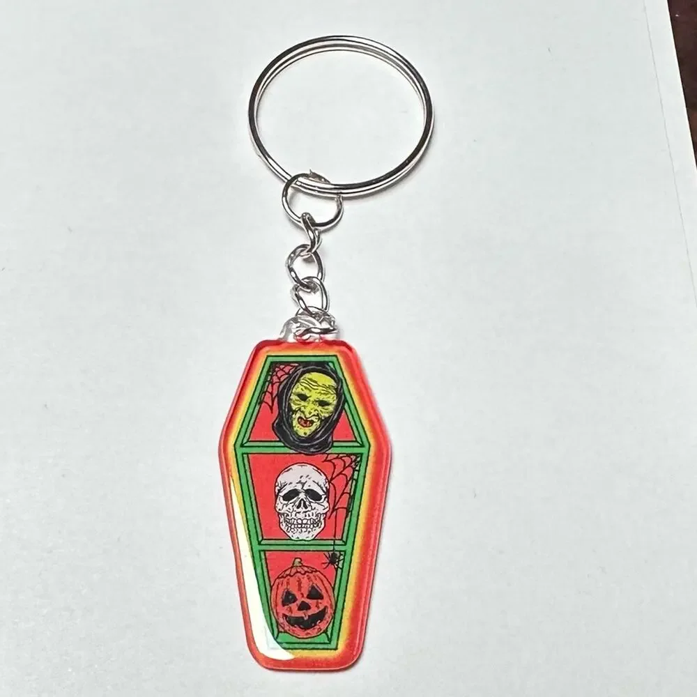 Spooky coffin keychain plastic